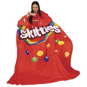 Skittles SNUGGIE The Original Wearable Soft Fleece Blanket with Sleeves Red NEW